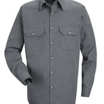 Heathered Poplin Long Sleeve Shirt