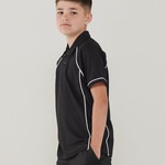 Kids piped performance polo