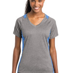 Women's Heather Colorblock Contender V Neck Tee