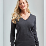 Premier Ladies Knitted Cotton Acrylic V Neck Sweater