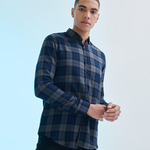 SF Men Brushed Check Casual Shirt