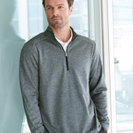 Brushed Terry Heathered Quarter-Zip Pullover